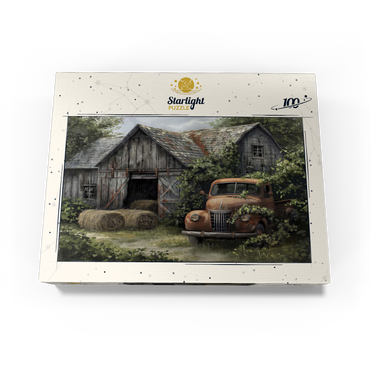 Weathered Barn with Classic Rusty Truck 100 Jigsaw Puzzle box view3