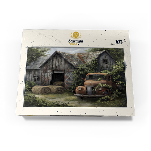 Weathered Barn with Classic Rusty Truck 100 Jigsaw Puzzle box view3
