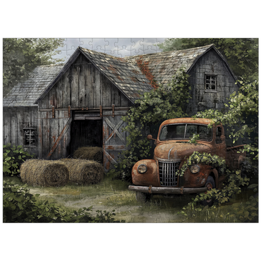 puzzleplate Weathered Barn with Classic Rusty Truck 300 Jigsaw Puzzle