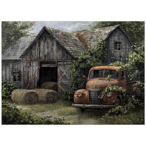 puzzleplate Weathered Barn with Classic Rusty Truck 300 Jigsaw Puzzle