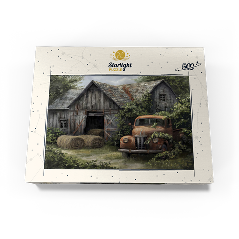 Weathered Barn with Classic Rusty Truck 500 Jigsaw Puzzle box view3
