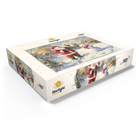 Santa Claus and Snowman in Winter Scene 300 Jigsaw Puzzle box view1