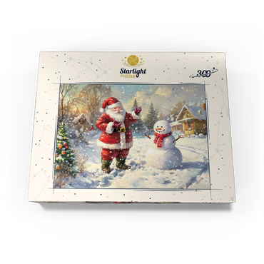 Santa Claus and Snowman in Winter Scene 300 Jigsaw Puzzle box view3