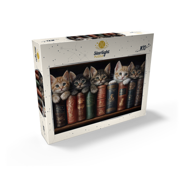 Adorable Kittens Nestled Among Vintage Books 100 Jigsaw Puzzle box view2