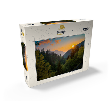 Sunrise Over Forested Mountain Valley 1000 Jigsaw Puzzle box view2