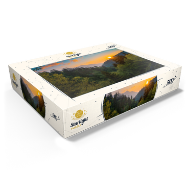 Sunrise Over Forested Mountain Valley 500 Jigsaw Puzzle box view1
