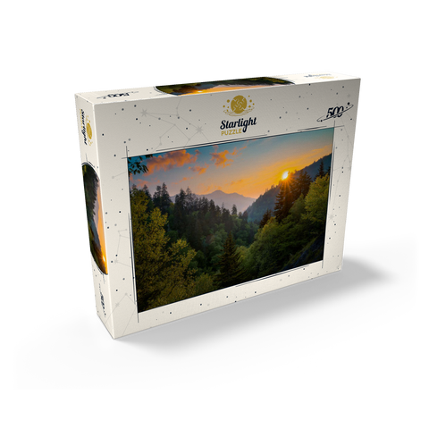 Sunrise Over Forested Mountain Valley 500 Jigsaw Puzzle box view2