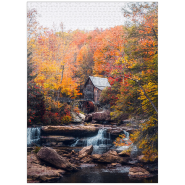 puzzleplate Historic Mill Amid Vibrant Autumn Foliage 1000 Jigsaw Puzzle
