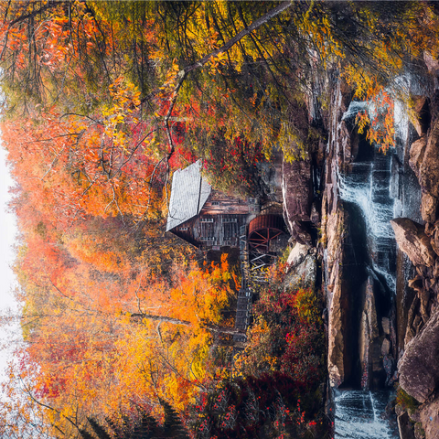 Historic Mill Amid Vibrant Autumn Foliage 1000 Jigsaw Puzzle 3D Modell
