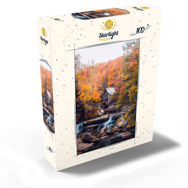 Historic Mill Amid Vibrant Autumn Foliage 100 Jigsaw Puzzle box view2