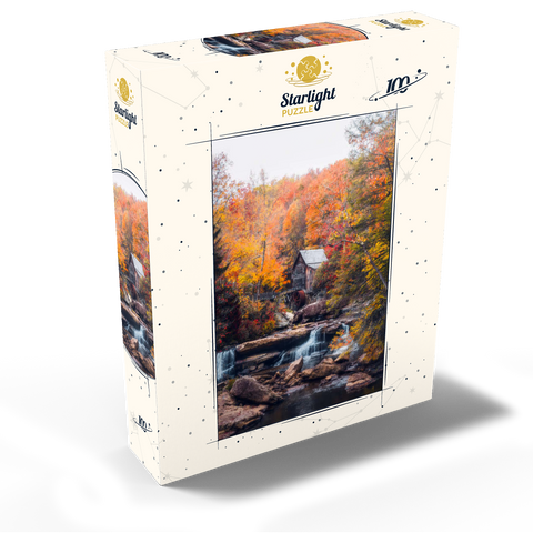 Historic Mill Amid Vibrant Autumn Foliage 100 Jigsaw Puzzle box view2