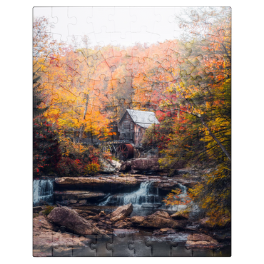 puzzleplate Historic Mill Amid Vibrant Autumn Foliage 100 Jigsaw Puzzle