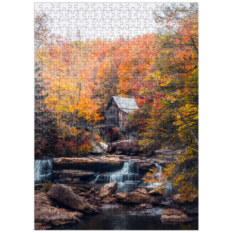 puzzleplate Historic Mill Amid Vibrant Autumn Foliage 500 Jigsaw Puzzle