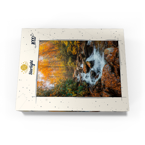 Cascading Stream in Autumn Forest 1000 Jigsaw Puzzle box view3