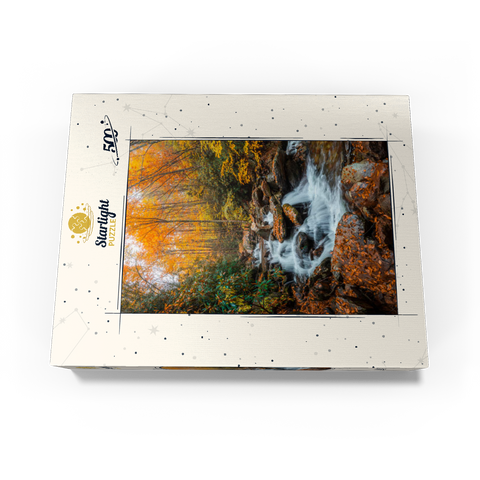 Cascading Stream in Autumn Forest 500 Jigsaw Puzzle box view3