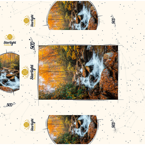 Cascading Stream in Autumn Forest 500 Jigsaw Puzzle box 3D Modell
