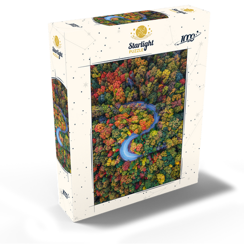 Winding Road Through Dense Autumn Forest 1000 Jigsaw Puzzle box view2