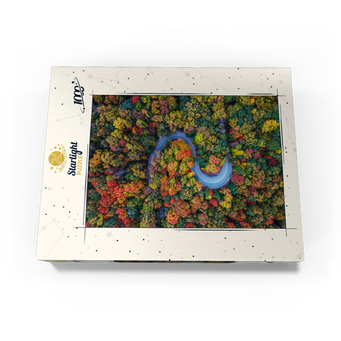 Winding Road Through Dense Autumn Forest 1000 Jigsaw Puzzle box view3