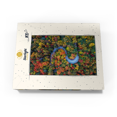 Winding Road Through Dense Autumn Forest 100 Jigsaw Puzzle box view3