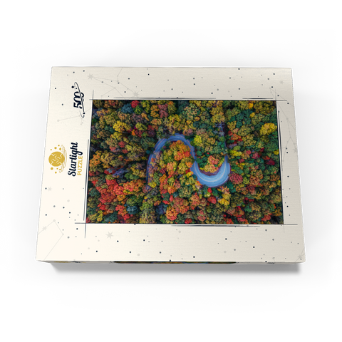 Winding Road Through Dense Autumn Forest 500 Jigsaw Puzzle box view3