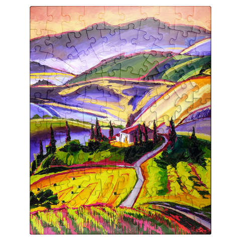 puzzleplate Vibrant Tuscan Countryside Landscape 100 Jigsaw Puzzle