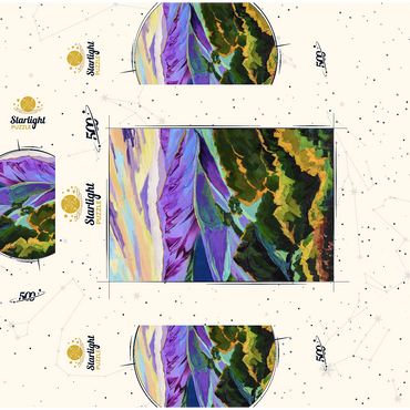 Vivid Hills and Vibrant Valleys 500 Jigsaw Puzzle box 3D Modell