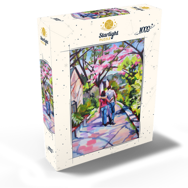Couple Strolling Under Blossoming Trees 1000 Jigsaw Puzzle box view2