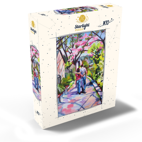 Couple Strolling Under Blossoming Trees 100 Jigsaw Puzzle box view2
