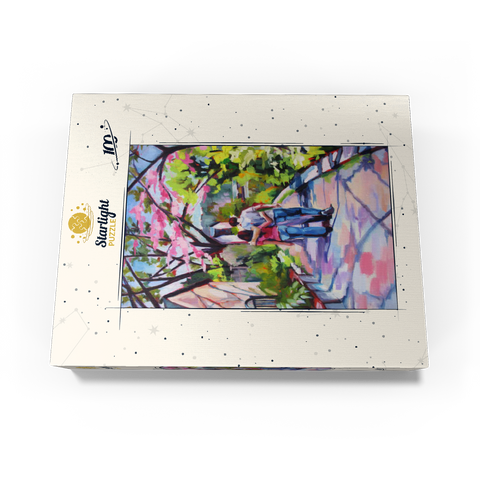 Couple Strolling Under Blossoming Trees 100 Jigsaw Puzzle box view3