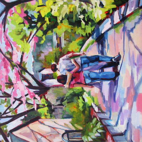 Couple Strolling Under Blossoming Trees 100 Jigsaw Puzzle 3D Modell