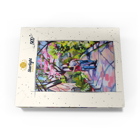Couple Strolling Under Blossoming Trees 500 Jigsaw Puzzle box view3