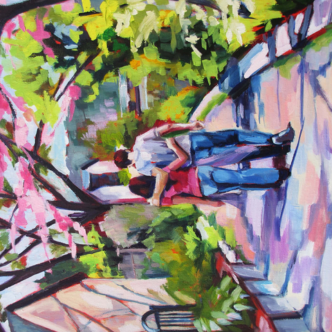 Couple Strolling Under Blossoming Trees 500 Jigsaw Puzzle 3D Modell