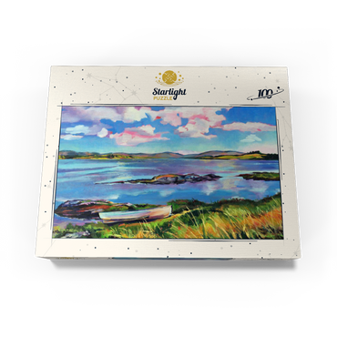 Tranquil Lakeside with Rowboat 100 Jigsaw Puzzle box view3