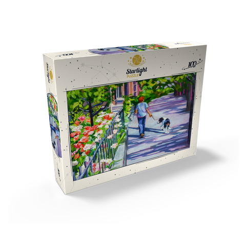 Morning Walk with Blooming Flowers 100 Jigsaw Puzzle box view2