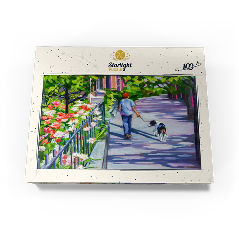 Morning Walk with Blooming Flowers 100 Jigsaw Puzzle box view3