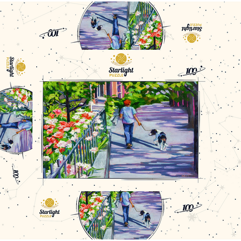 Morning Walk with Blooming Flowers 100 Jigsaw Puzzle box 3D Modell