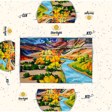 Vivid Canyon River Landscape 100 Jigsaw Puzzle box 3D Modell