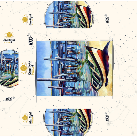 Rustic Rowboat on Tranquil Shore 1000 Jigsaw Puzzle box 3D Modell