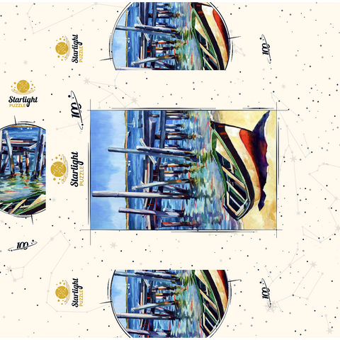 Rustic Rowboat on Tranquil Shore 100 Jigsaw Puzzle box 3D Modell