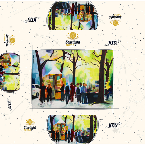 Lively Park Scene with Vibrant Colors 1000 Jigsaw Puzzle box 3D Modell