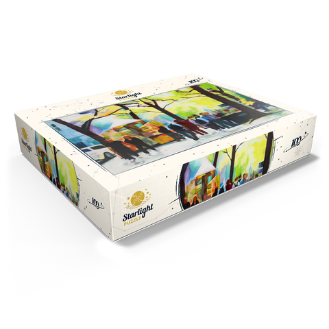 Lively Park Scene with Vibrant Colors 100 Jigsaw Puzzle box view1