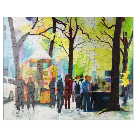 puzzleplate Lively Park Scene with Vibrant Colors 100 Jigsaw Puzzle