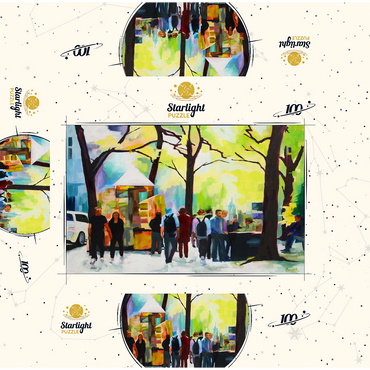 Lively Park Scene with Vibrant Colors 100 Jigsaw Puzzle box 3D Modell