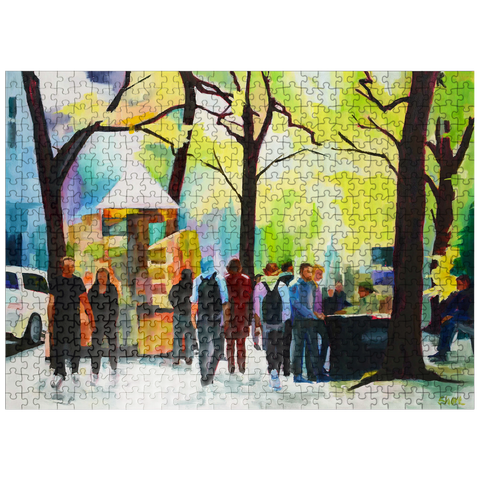puzzleplate Lively Park Scene with Vibrant Colors 500 Jigsaw Puzzle