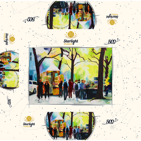 Lively Park Scene with Vibrant Colors 500 Jigsaw Puzzle box 3D Modell