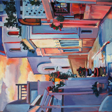 Sunset Alley in Santorini 1000 Jigsaw Puzzle 3D Modell