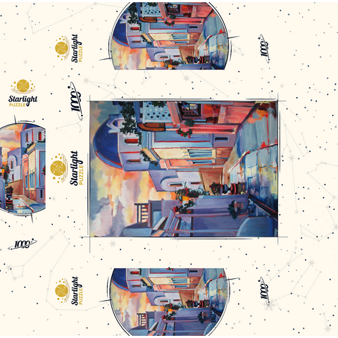 Sunset Alley in Santorini 1000 Jigsaw Puzzle box 3D Modell