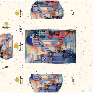 Sunset Alley in Santorini 100 Jigsaw Puzzle box 3D Modell