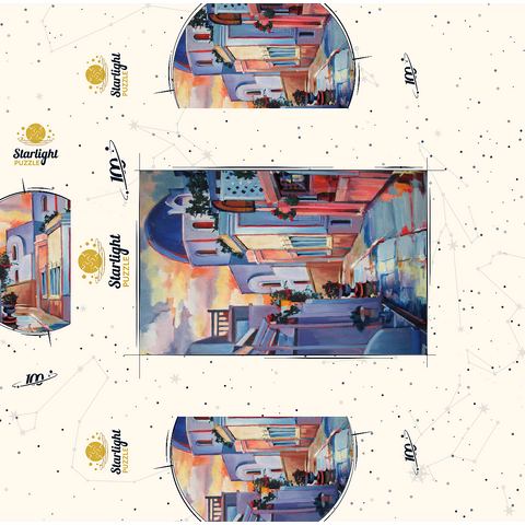 Sunset Alley in Santorini 100 Jigsaw Puzzle box 3D Modell