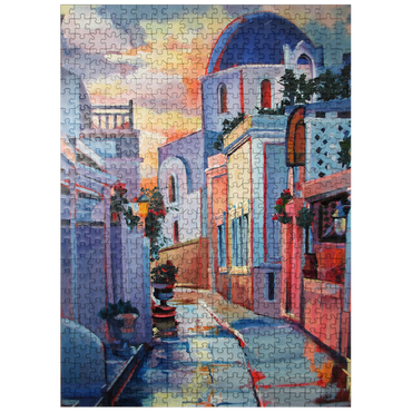 puzzleplate Sunset Alley in Santorini 500 Jigsaw Puzzle